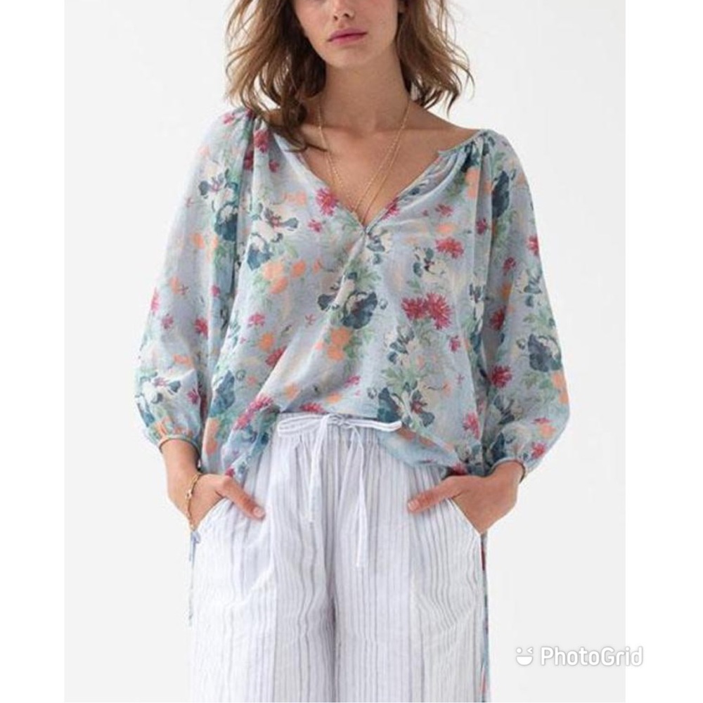 Loup Charmant Sky Floral Capucine Blouse